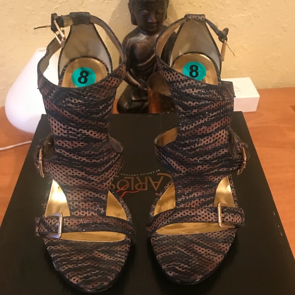 Carlos Santana brown and green heels - Picture 3 of 5